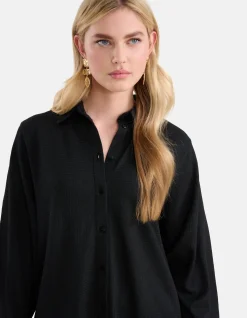 Crinkle Blouse Zwart