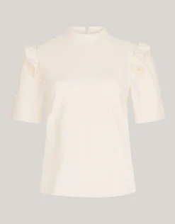Crinkle Ruffle Top Wit