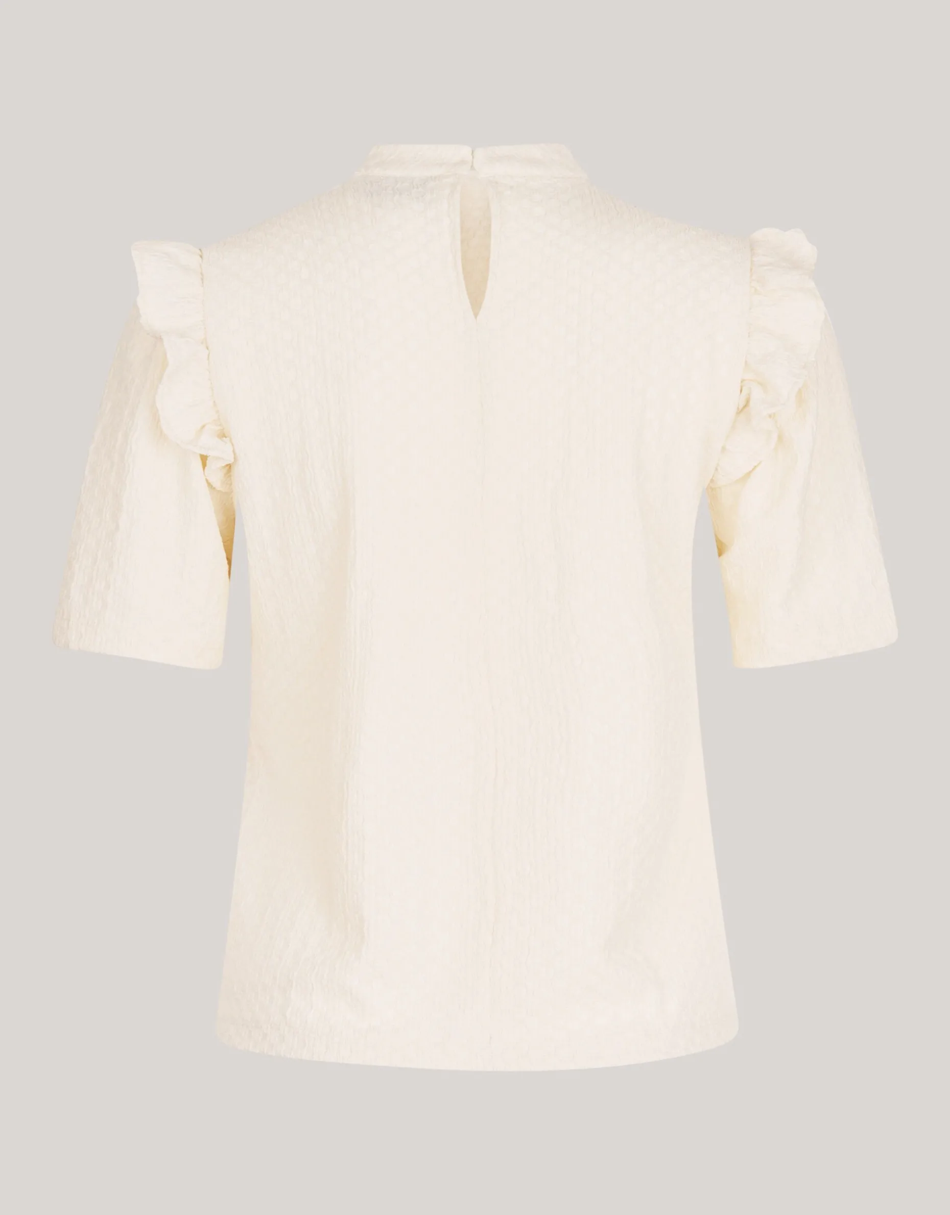 Crinkle Ruffle Top Wit
