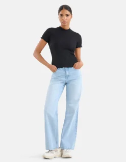 Crinkle Top Zwart