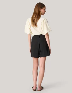 Crinkle T-shirt Gebroken Wit