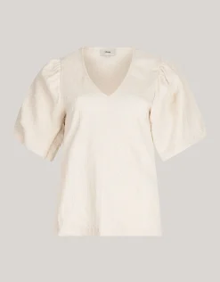 Crinkle T-shirt Gebroken Wit