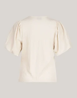 Crinkle T-shirt Gebroken Wit