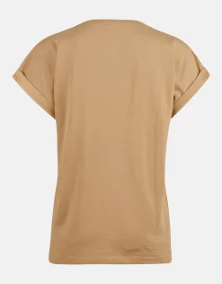 Crochet Tekst T-shirt Lichtbruin