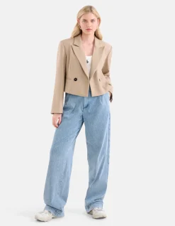 Cropped Blazer Beige