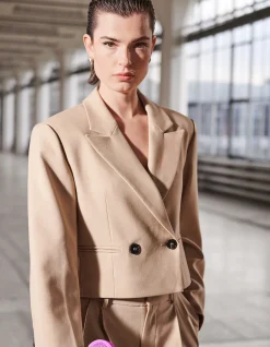 Cropped Blazer Beige