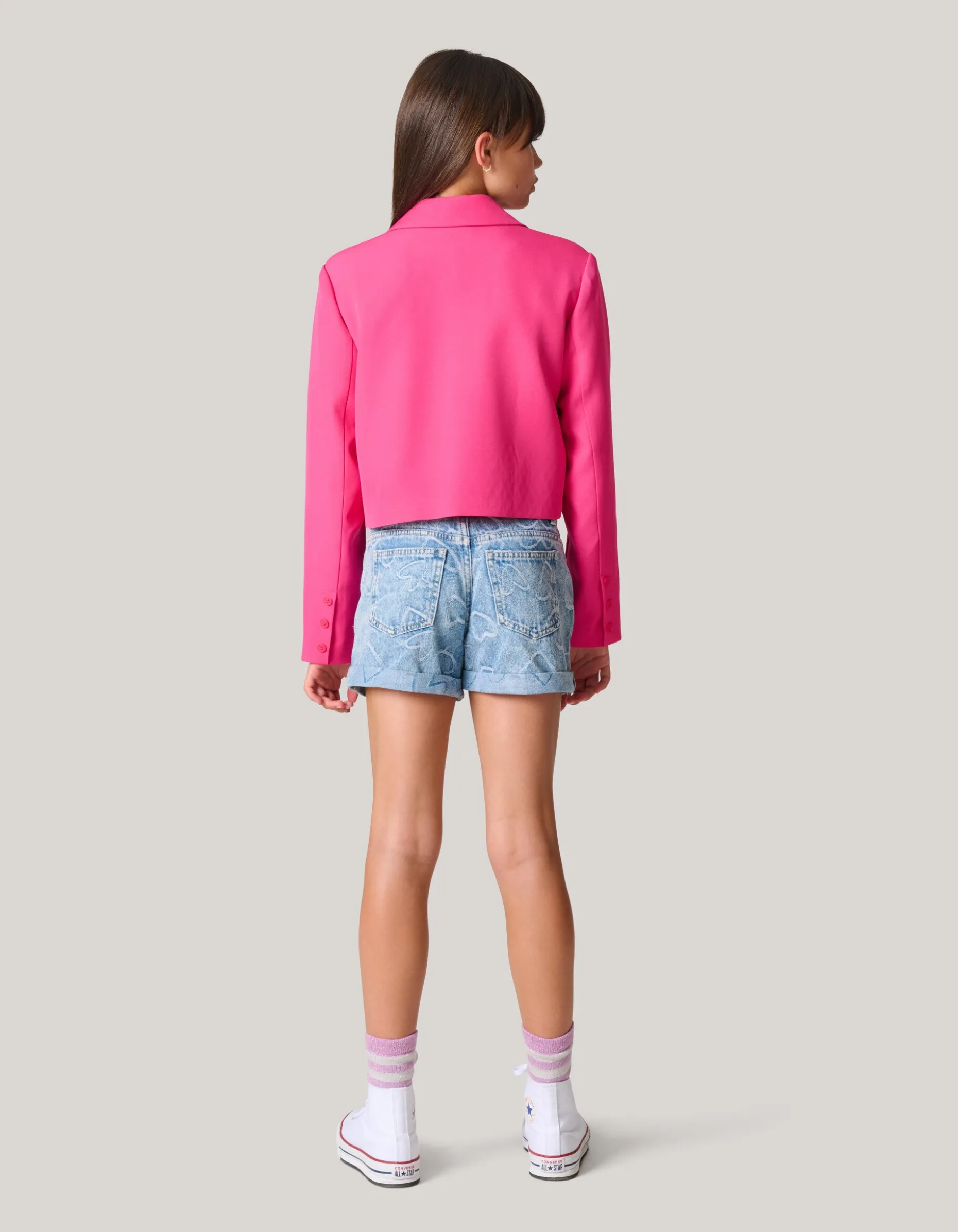 Cropped Blazer Roze