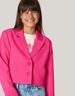 Cropped Blazer Roze