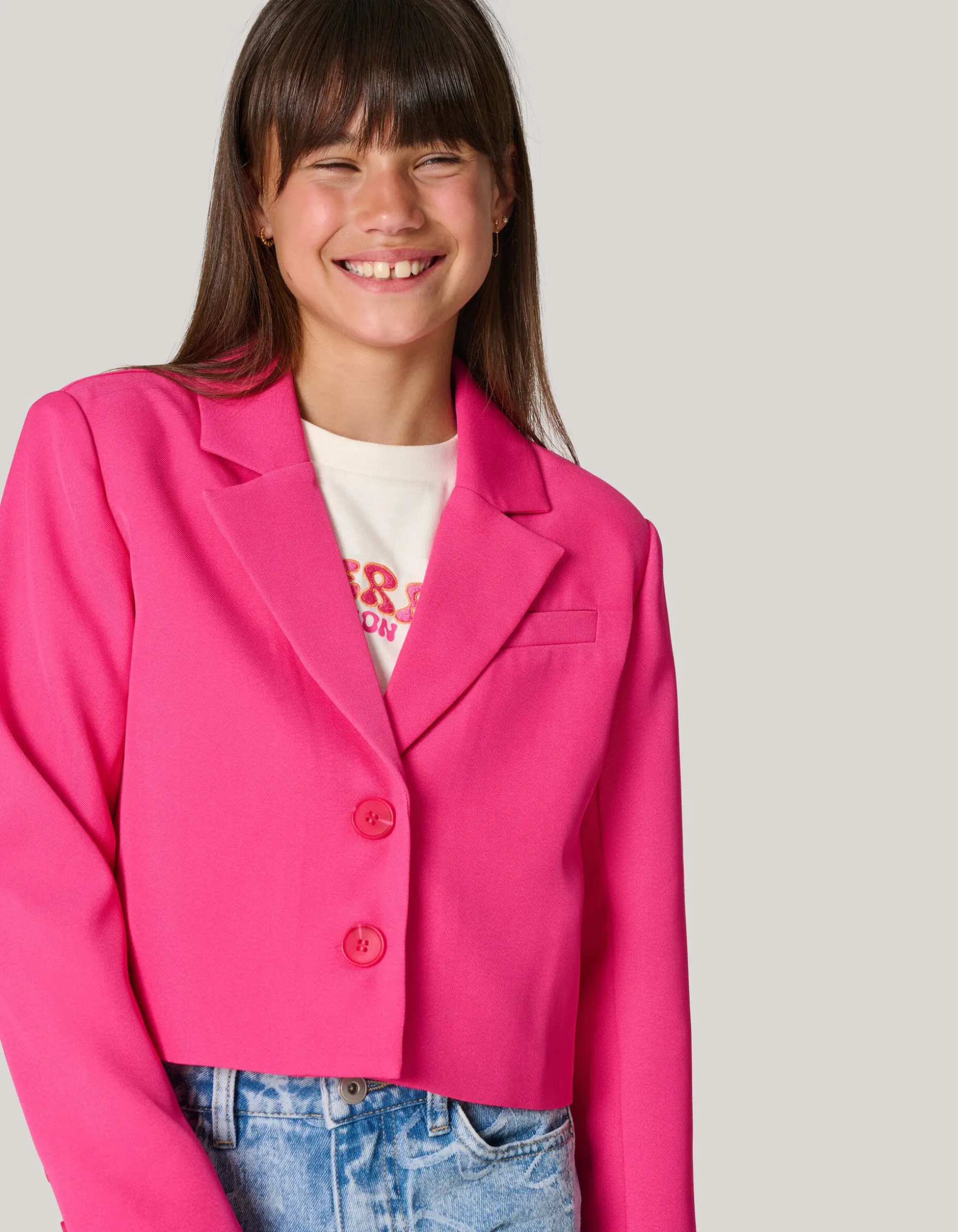 Cropped Blazer Roze