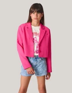 Cropped Blazer Roze
