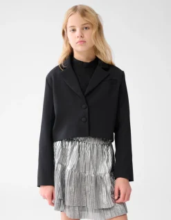Cropped Blazer Zwart