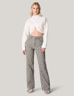 Cropped Poplin Blouse Wit