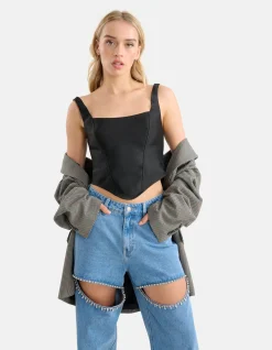 Cropped Top Zwart