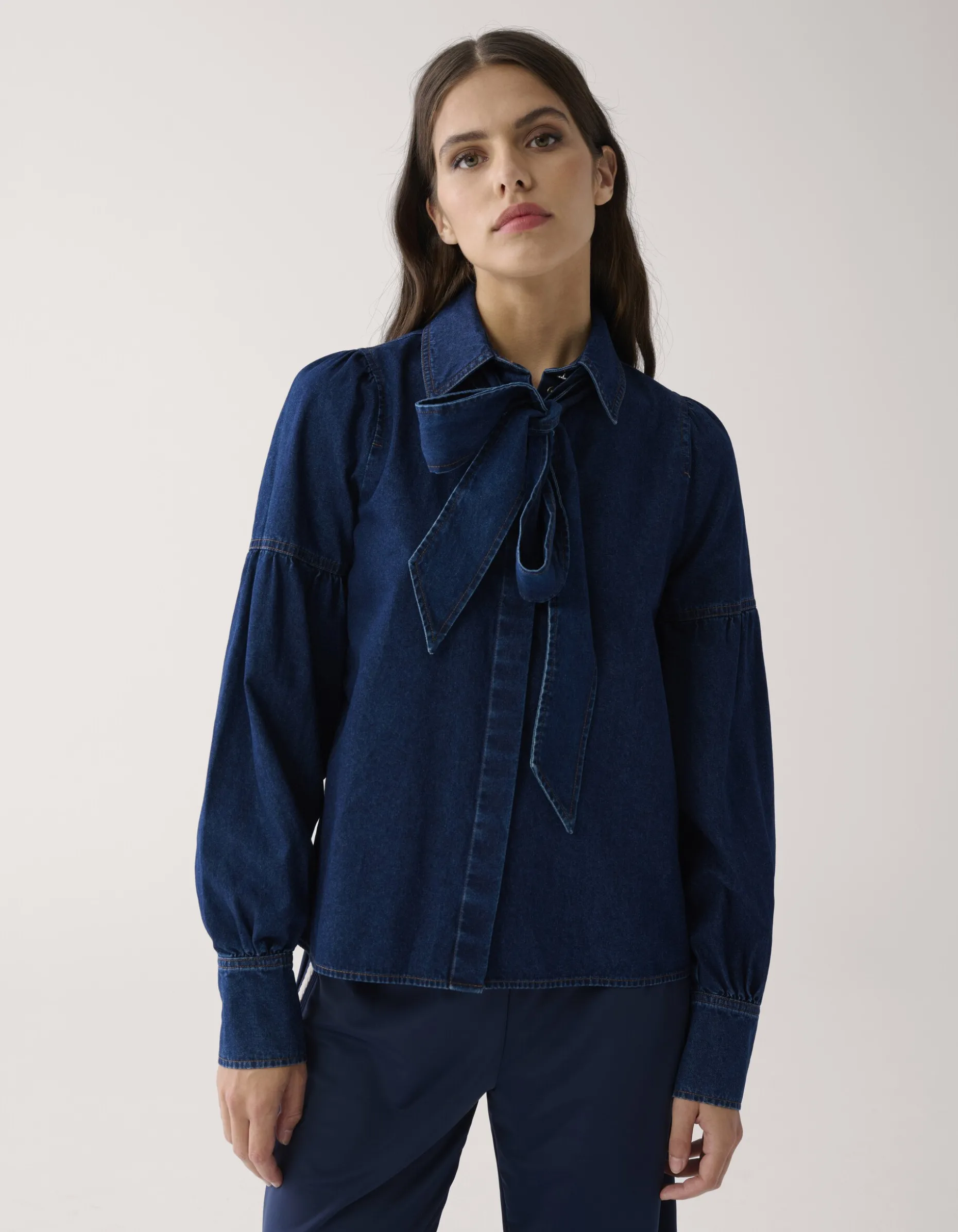 Denim Blouse Donkerblauw By Mieke