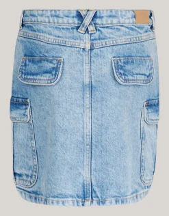 Denim Cargo Rok Blauw