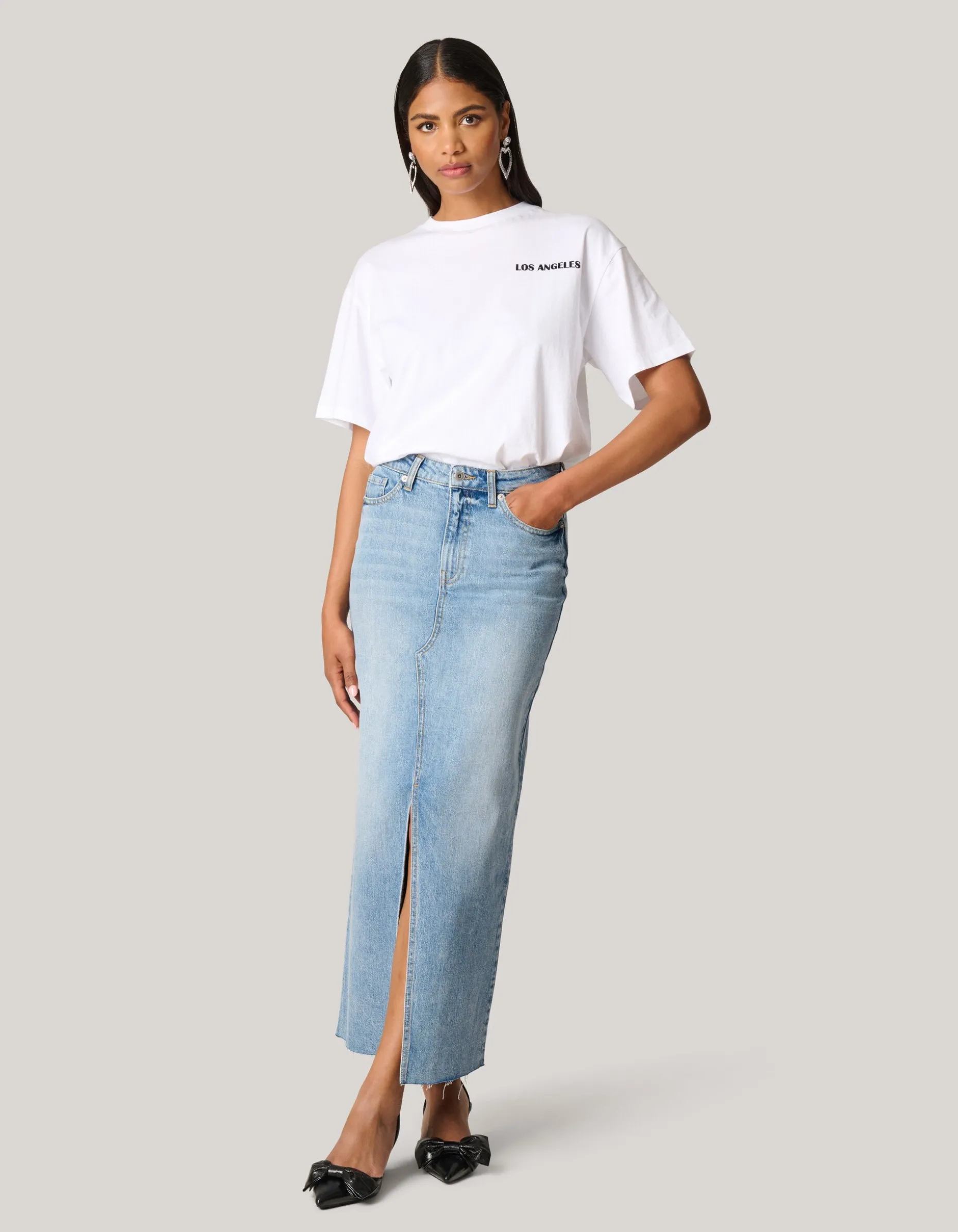 Denim Midi Rok