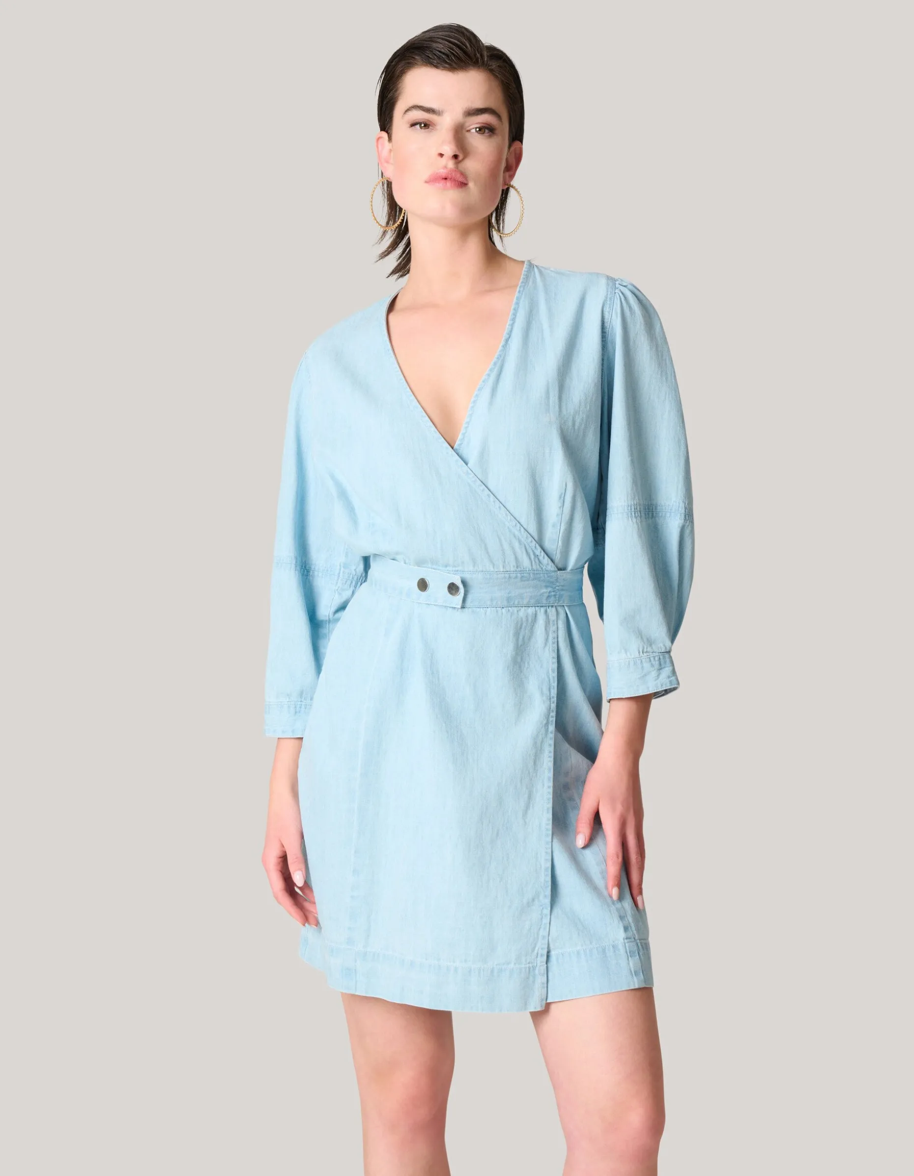 Denim Mini Jurk Bleached