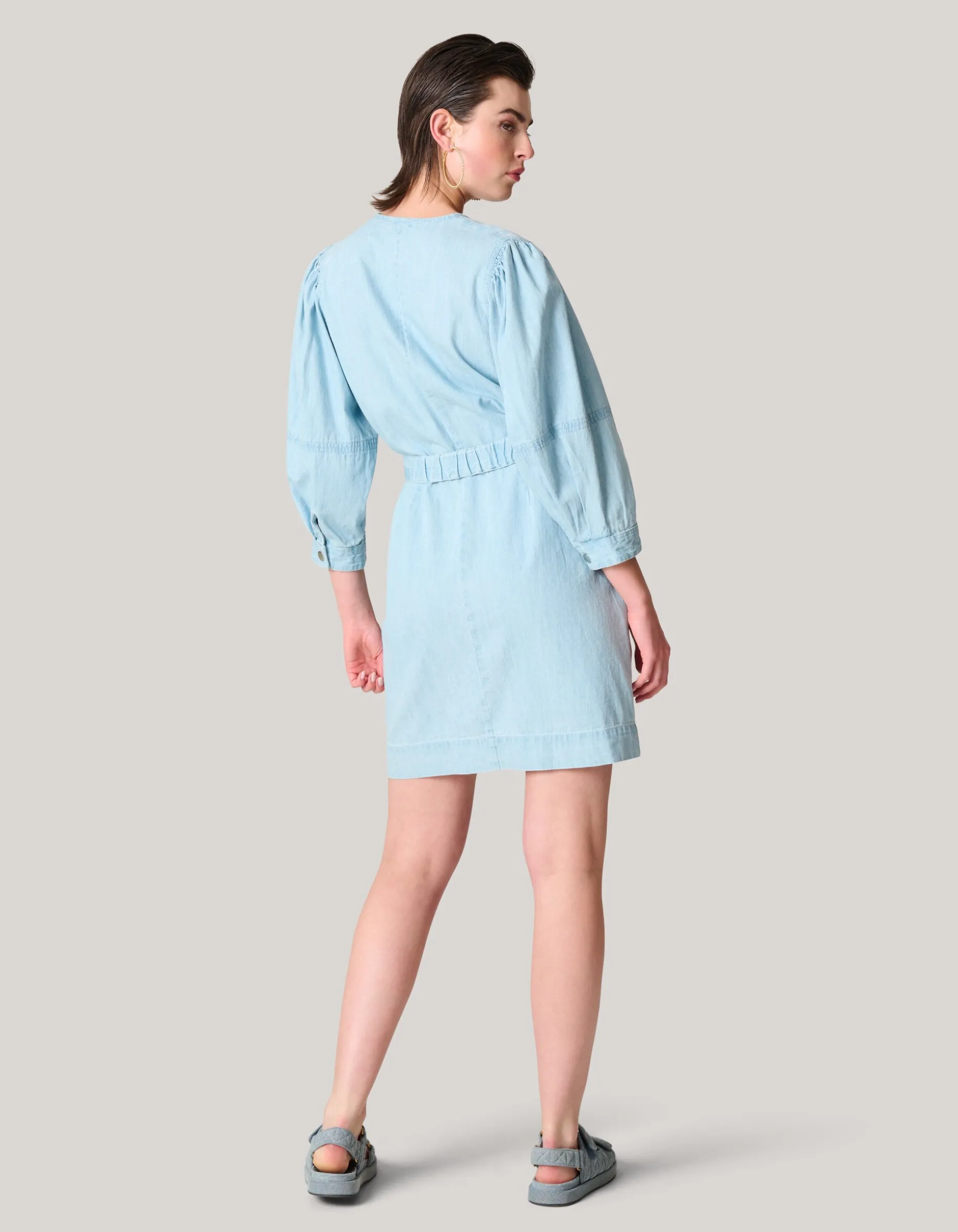 Denim Mini Jurk Bleached