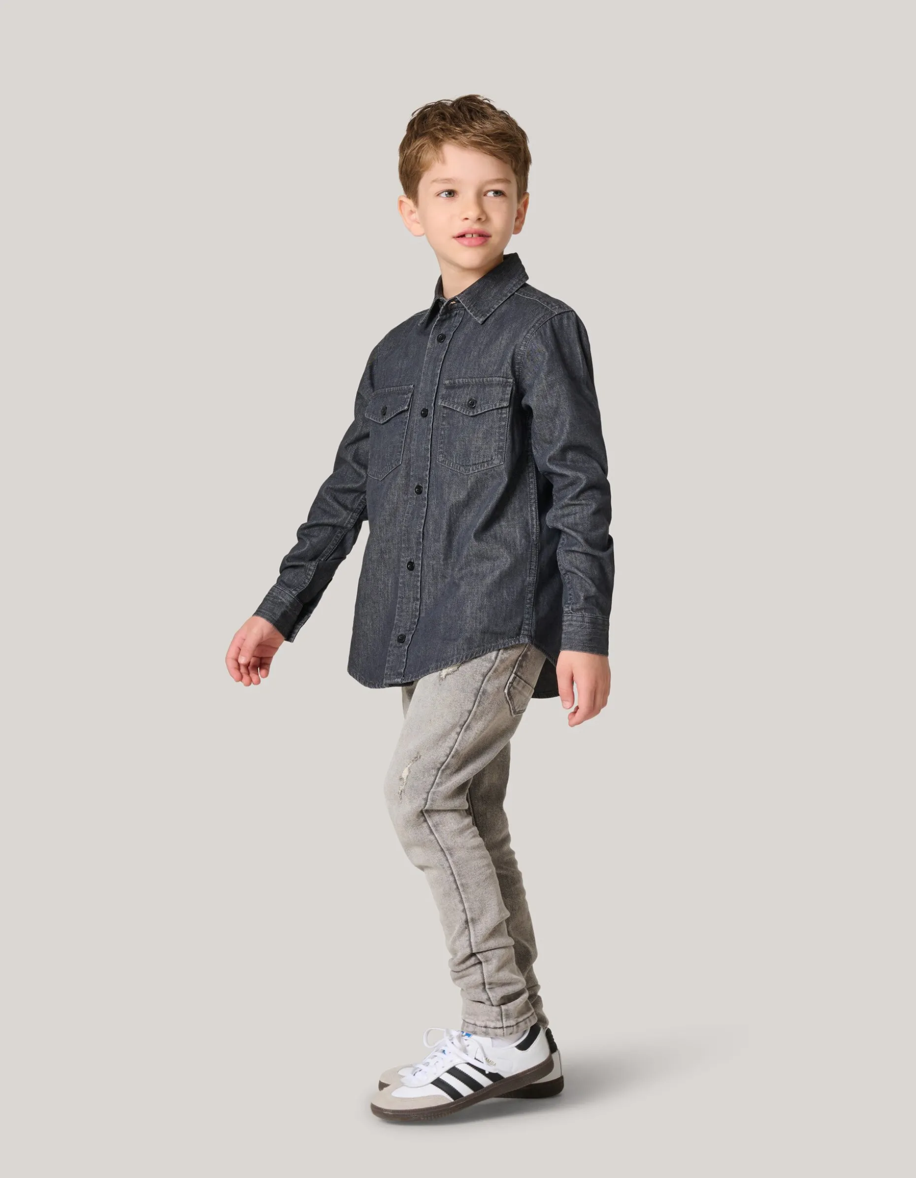 Denim Overhemd Donkergrijs