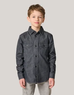 Denim Overhemd Donkergrijs