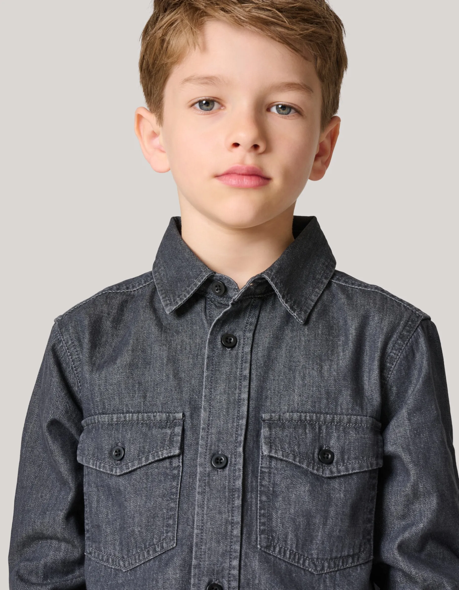 Denim Overhemd Donkergrijs