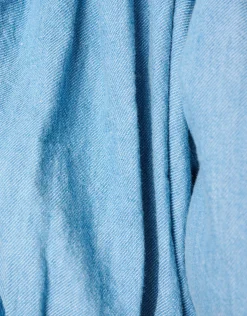 Denim Strik Top Blauw