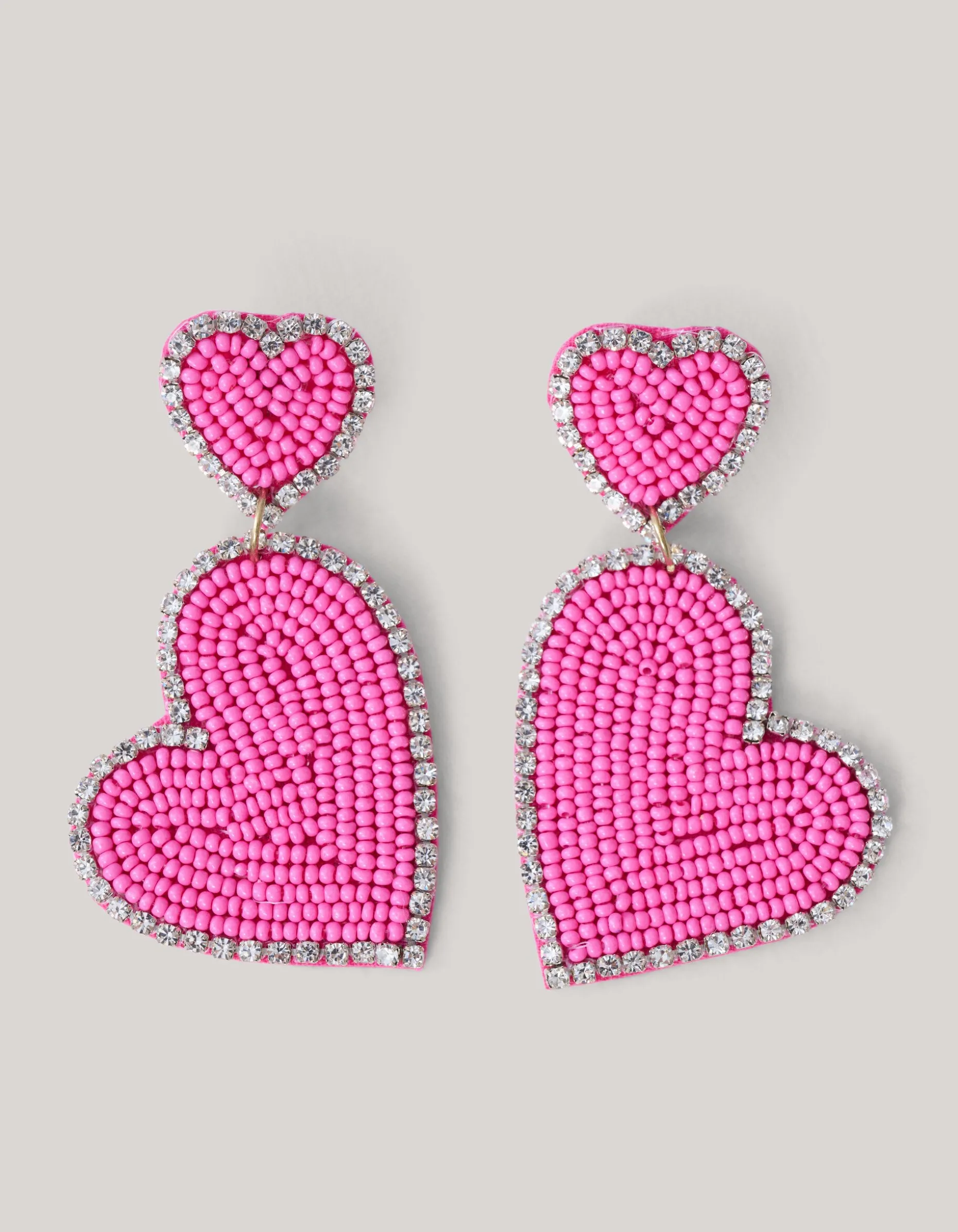 Double Heart Oorbellen Roze