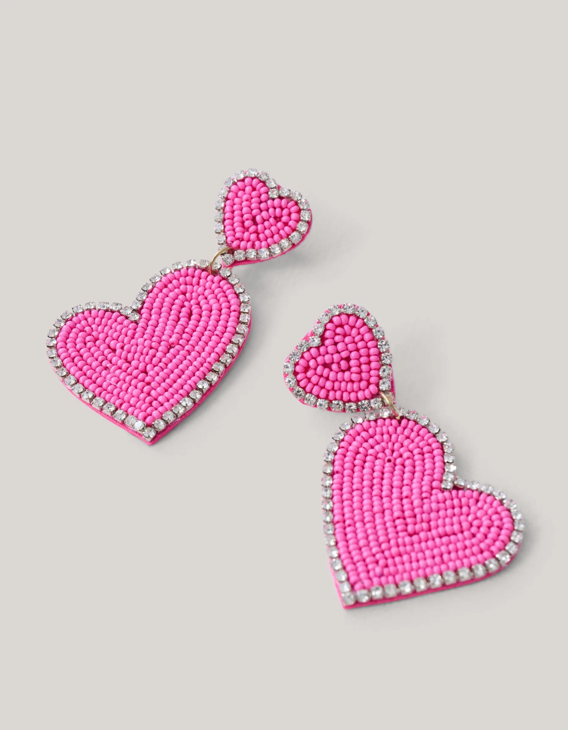 Double Heart Oorbellen Roze