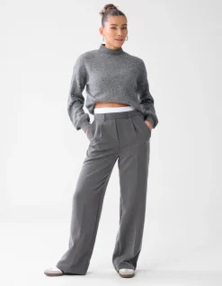 Double Waistband Jogger Donkergrjis