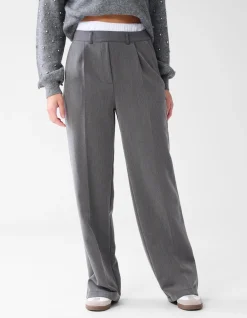 Double Waistband Jogger Donkergrjis
