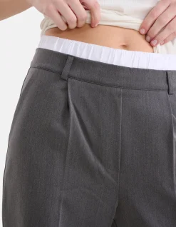 Double Waistband Jogger Donkergrjis