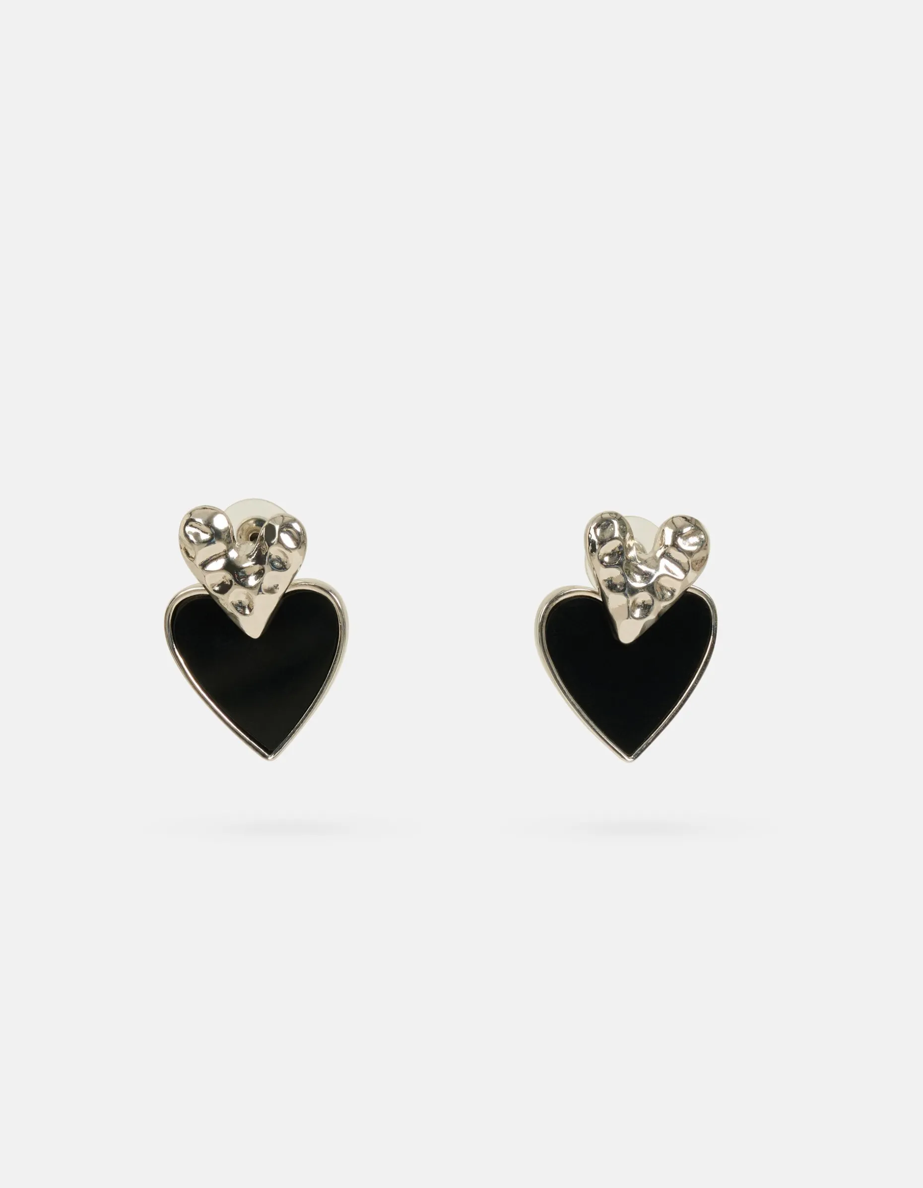 Dubbele Hart Oorbellen Zilver