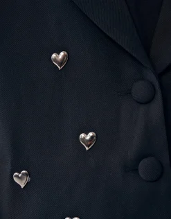 Embellished Cropped Blazer Zwart