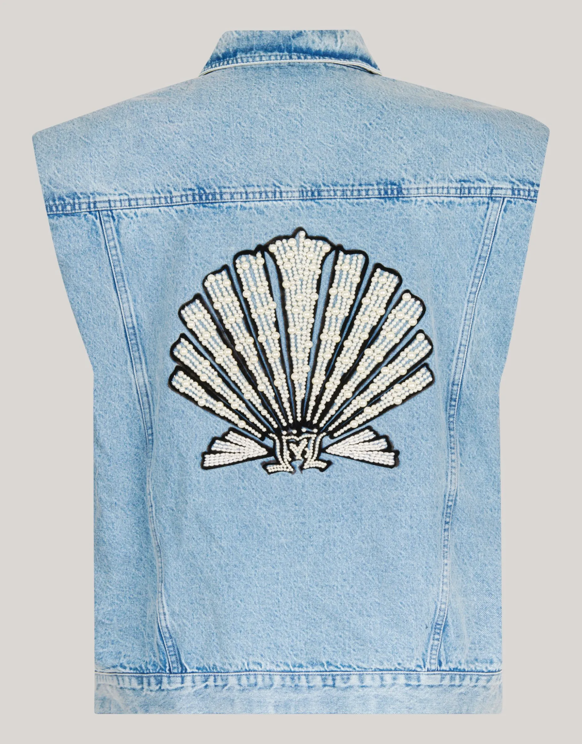 Embellished Denim Gilet By Lizzy