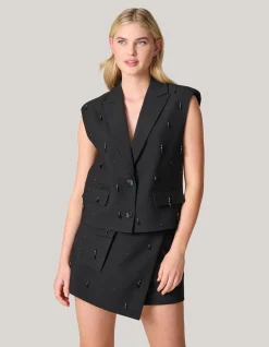 Embellished Gilet Zwart