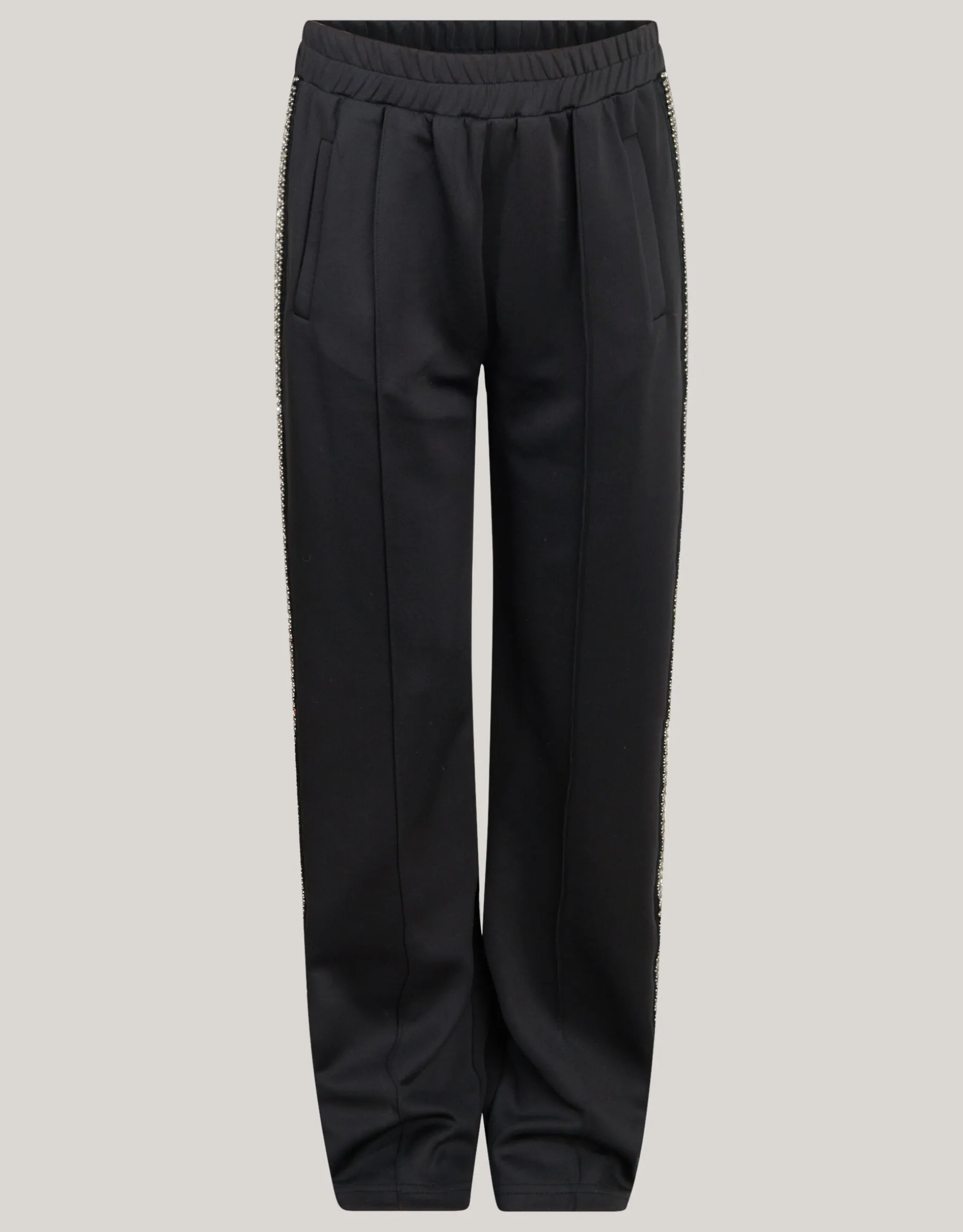 Embellished Wide Leg Broek Zwart