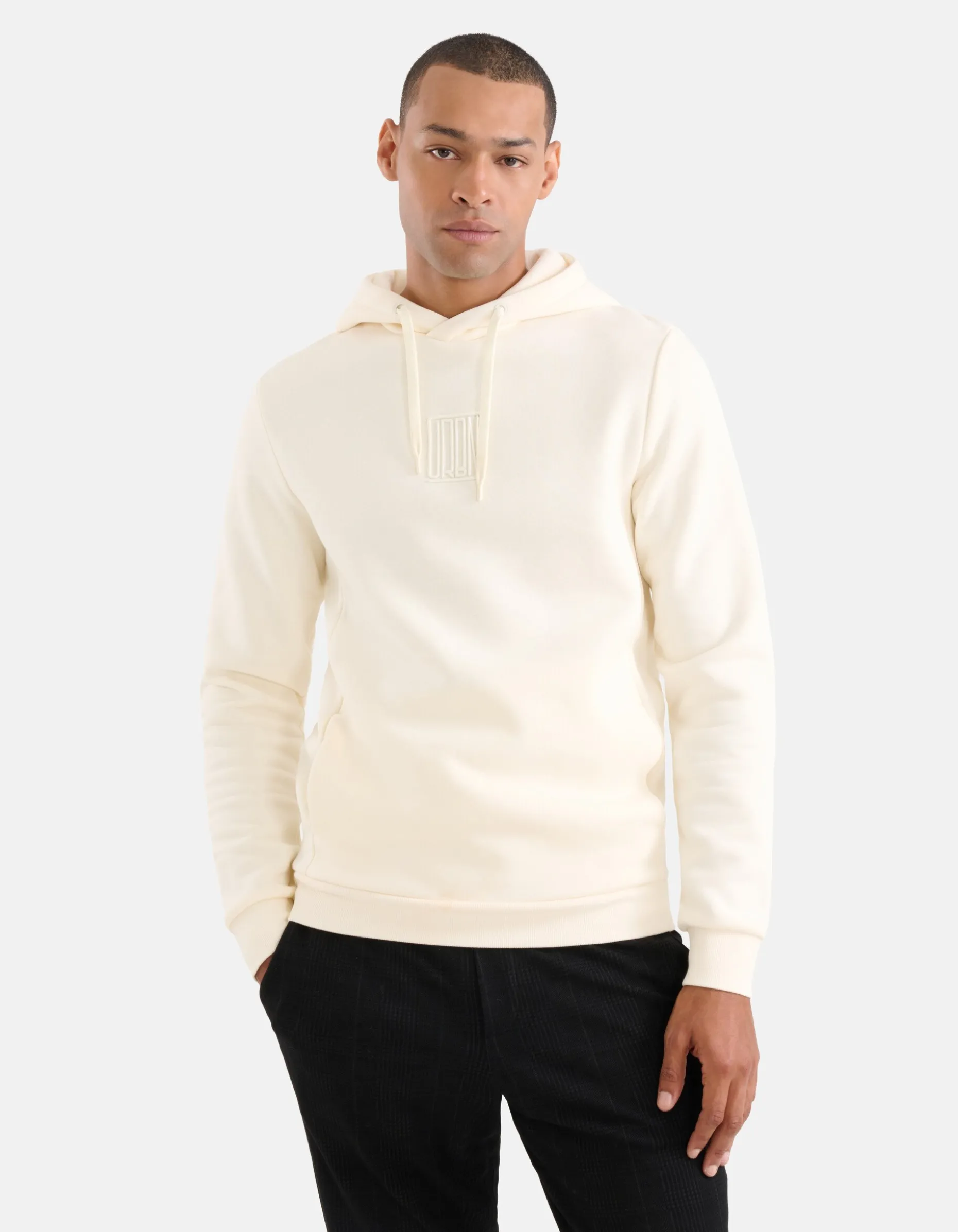 Embroidery Hoodie Gebroken Wit