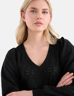 Embroidery Longsleeve Zwart