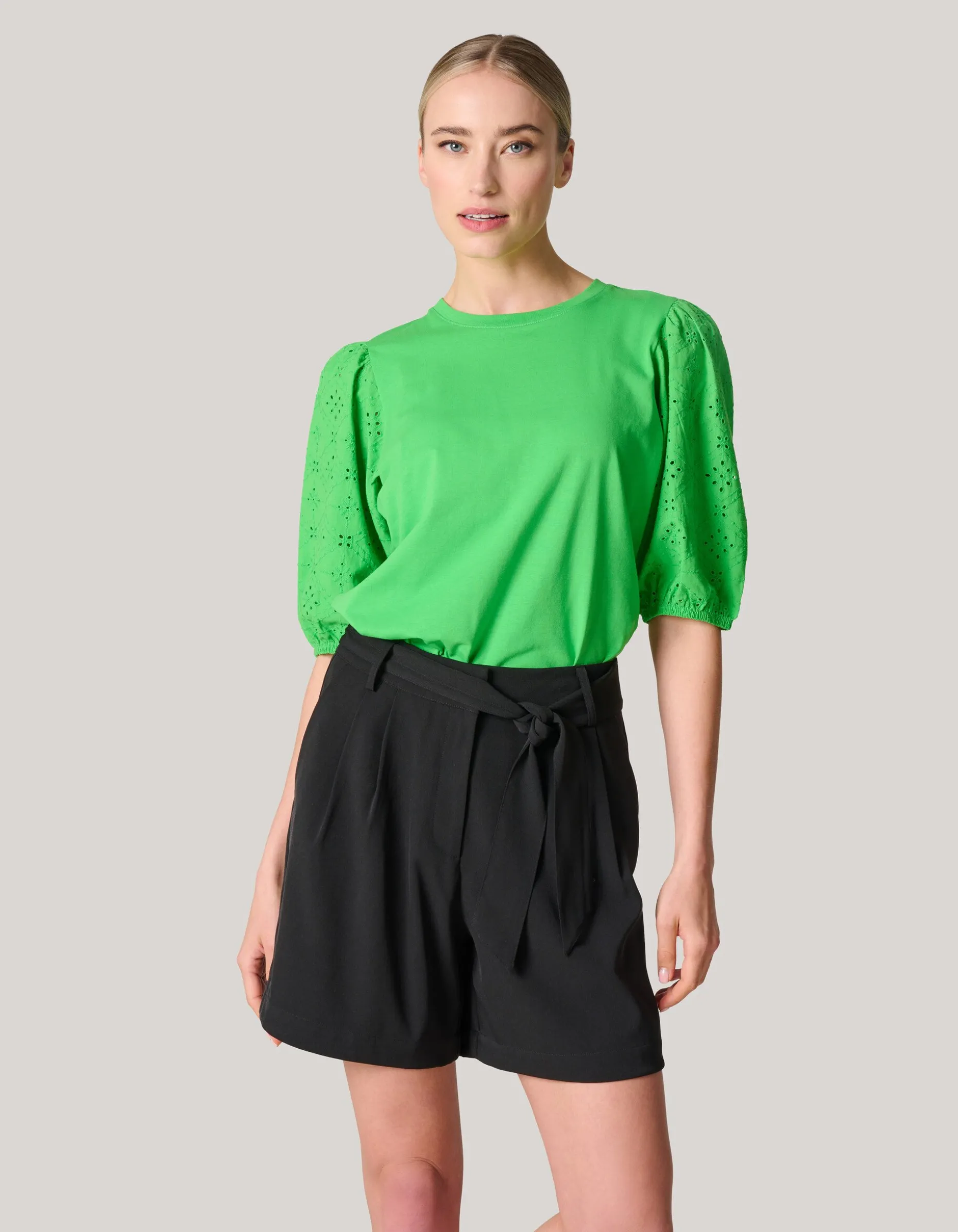 Embroidery Pofmouw T-shirt Groen