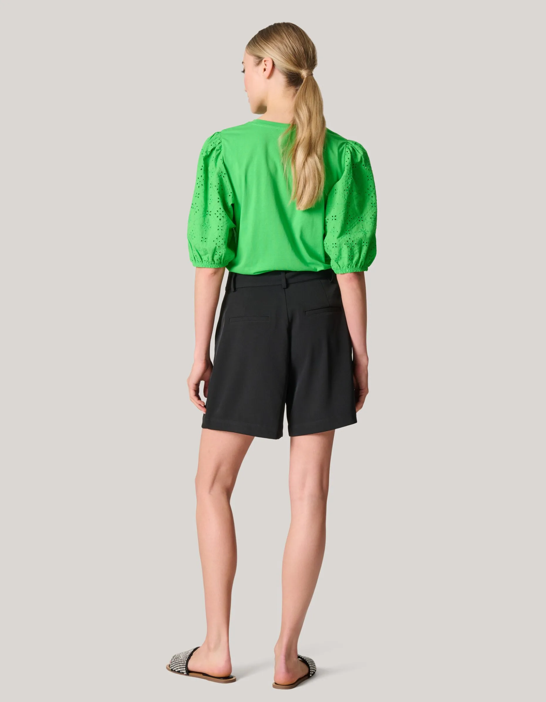 Embroidery Pofmouw T-shirt Groen