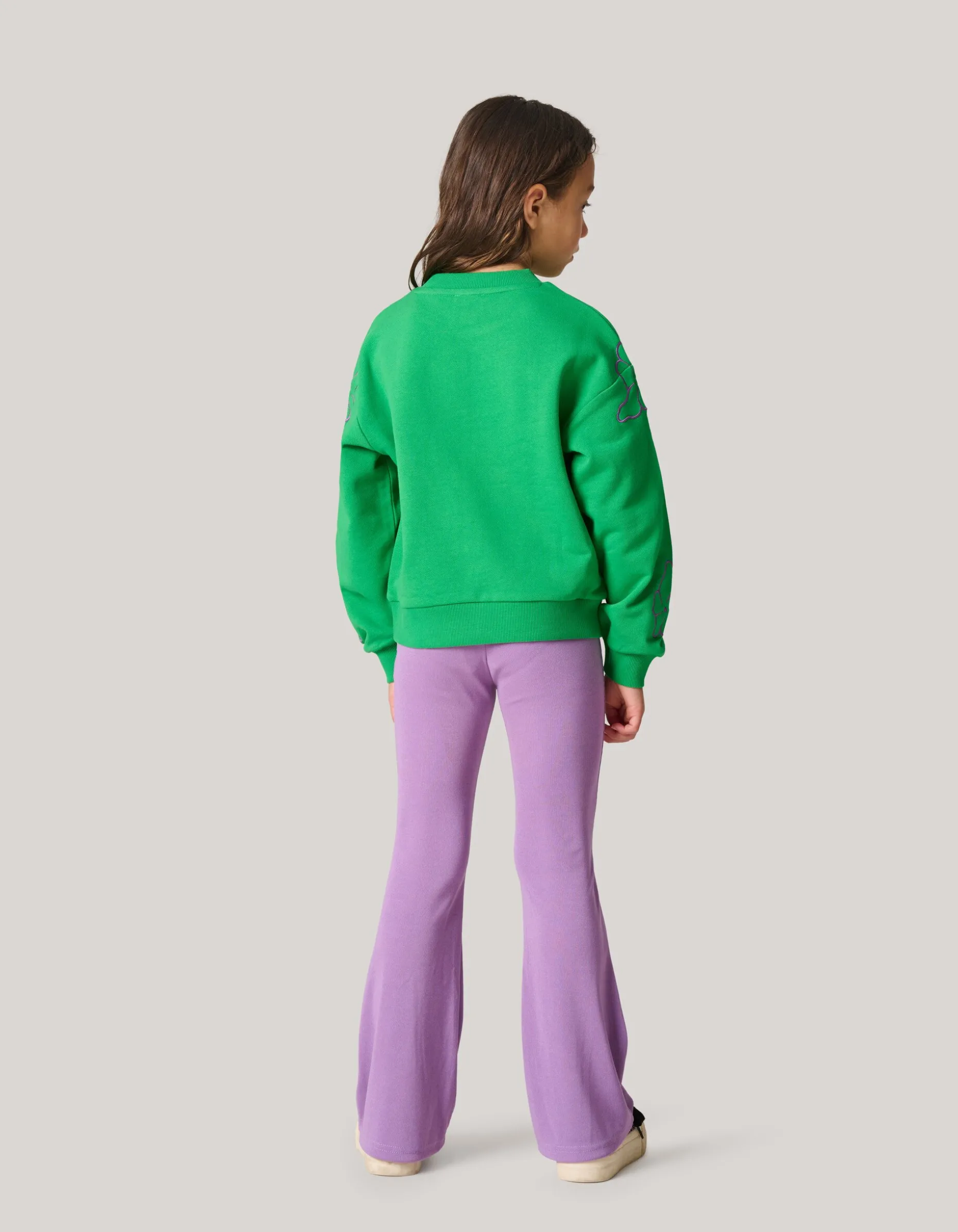 Embroidery Sweater Donkergroen