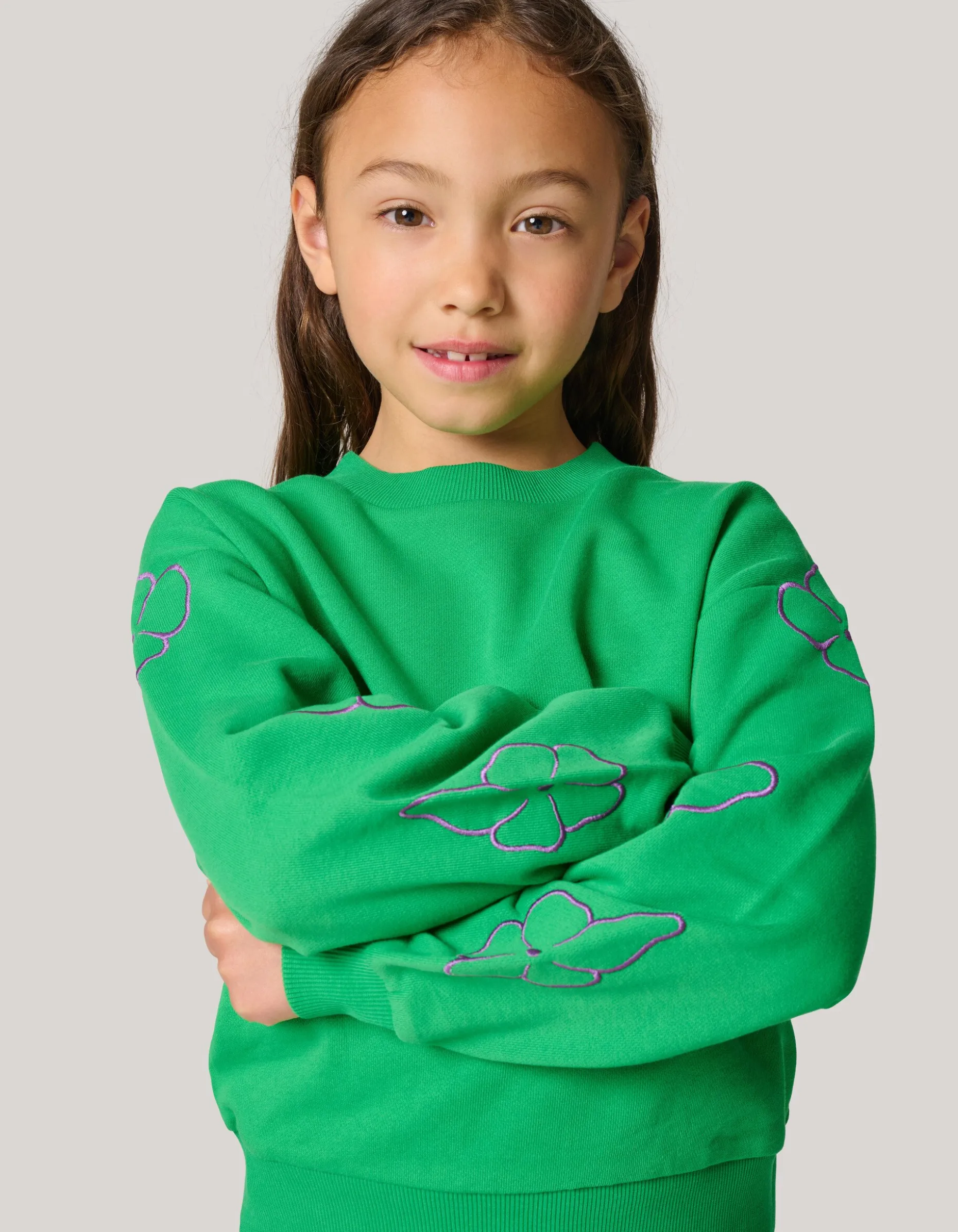 Embroidery Sweater Donkergroen