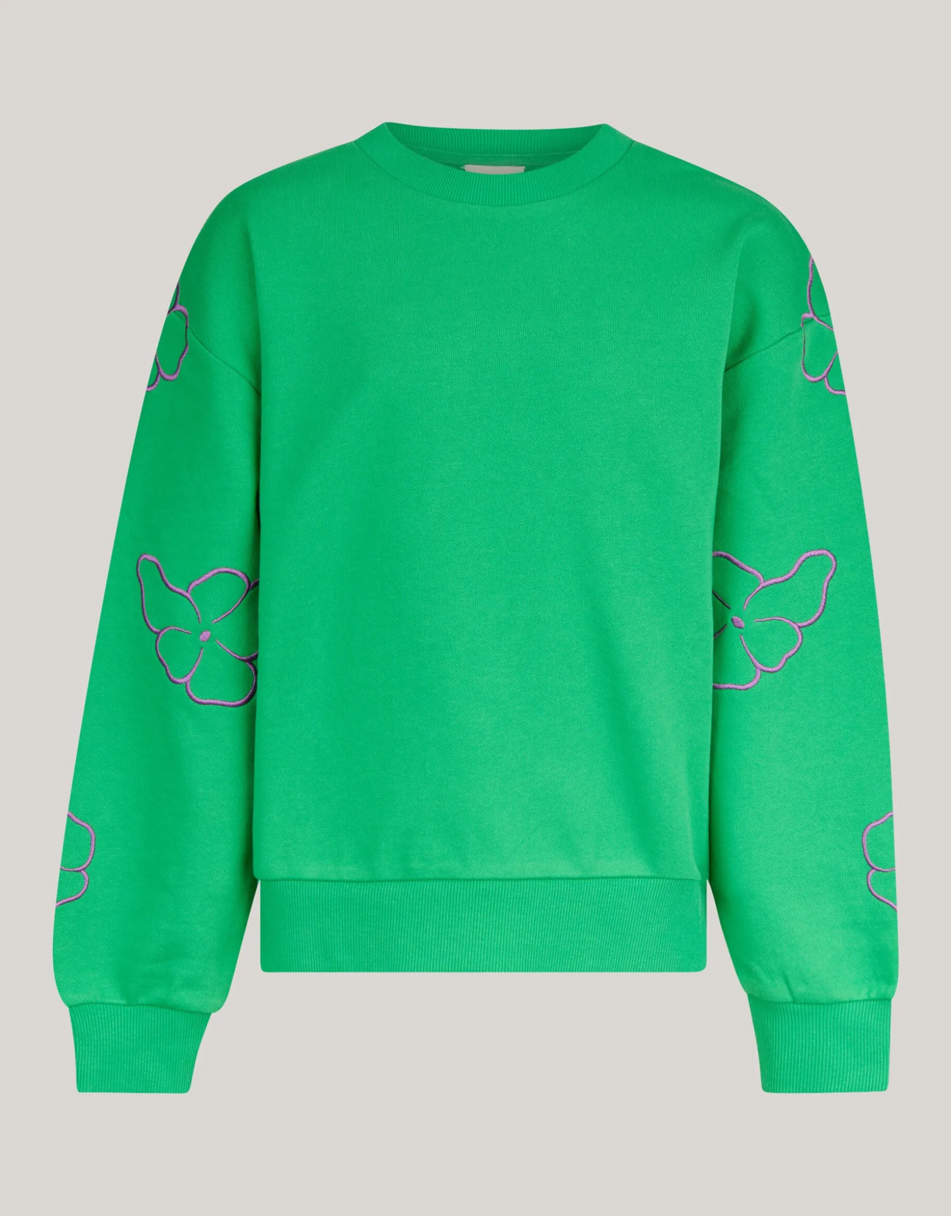 Embroidery Sweater Donkergroen