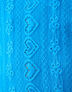Embroidery Top Blauw