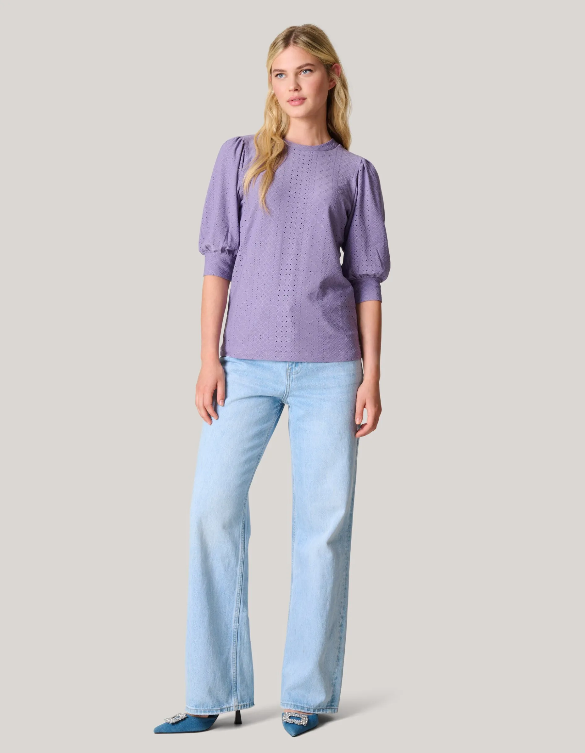 Embroidery Top Paars