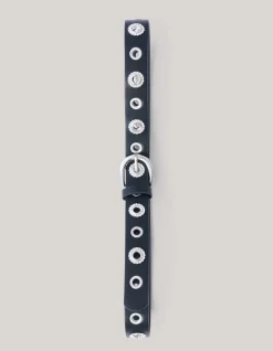 Eyelet Strass Riem Zwart