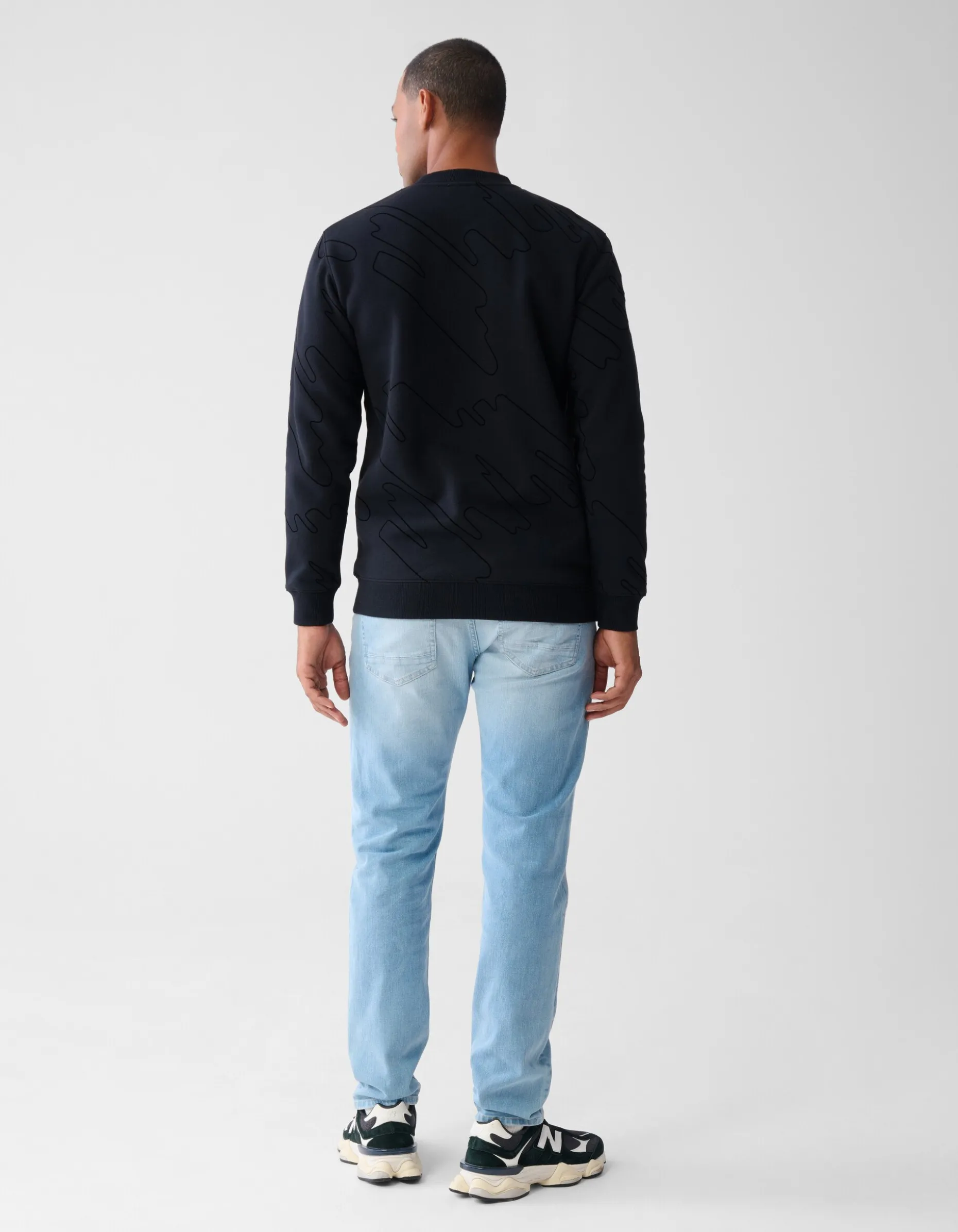 Flock Print Sweater Zwart