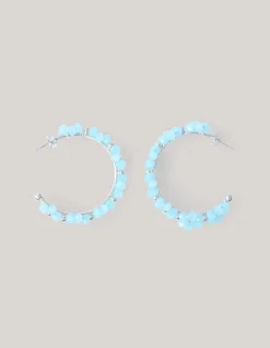 Flower Hoop Oorbellen Blauw