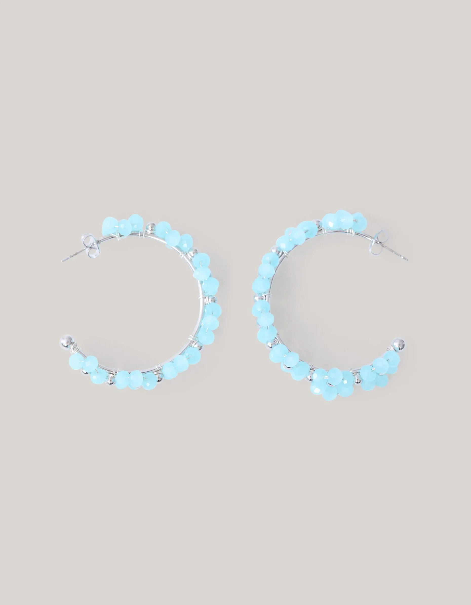 Flower Hoop Oorbellen Blauw