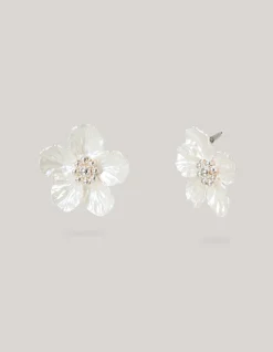 Flower Oorbellen Gebroken Wit